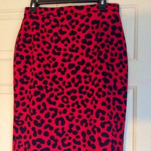 NWT Ann Taylor Red Animal Print skirt - Size 6